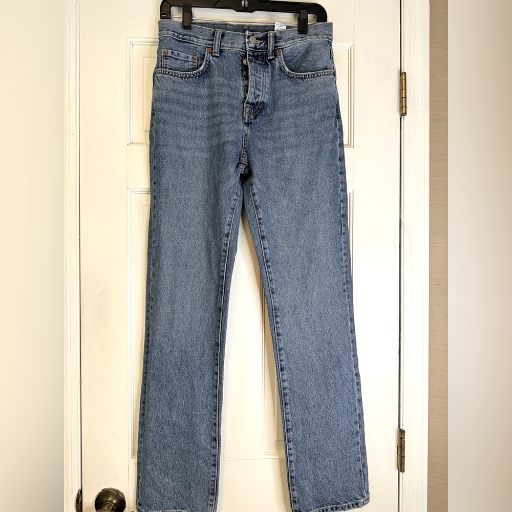ZARA straight leg button front jeans**